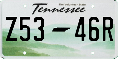 TN license plate Z5346R