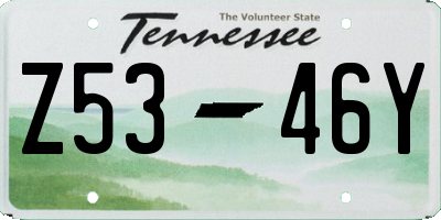 TN license plate Z5346Y