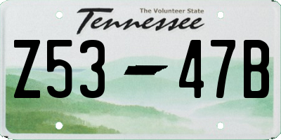 TN license plate Z5347B