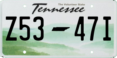TN license plate Z5347I