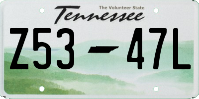 TN license plate Z5347L