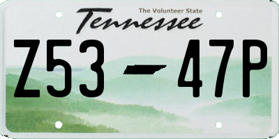 TN license plate Z5347P