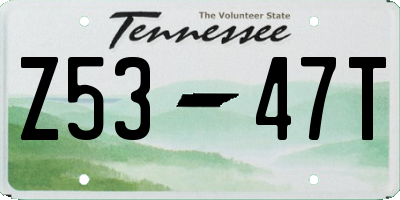 TN license plate Z5347T