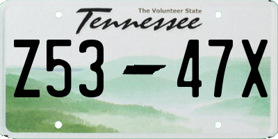 TN license plate Z5347X