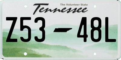TN license plate Z5348L