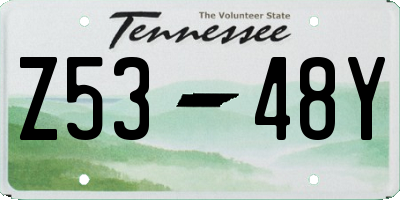 TN license plate Z5348Y
