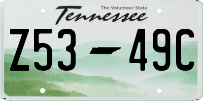 TN license plate Z5349C
