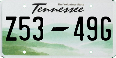 TN license plate Z5349G