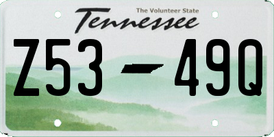TN license plate Z5349Q