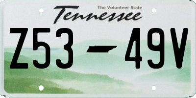 TN license plate Z5349V