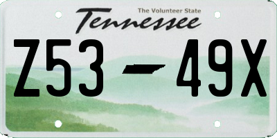 TN license plate Z5349X