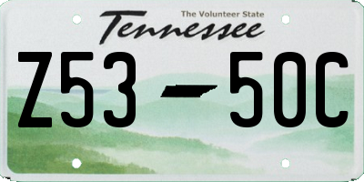 TN license plate Z5350C