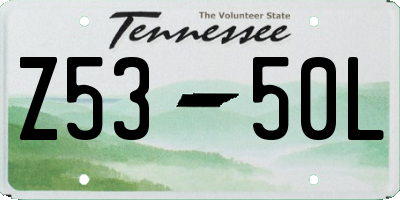 TN license plate Z5350L