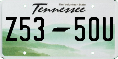 TN license plate Z5350U