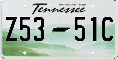 TN license plate Z5351C