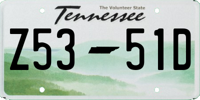 TN license plate Z5351D