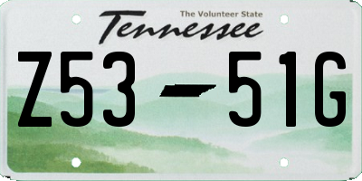 TN license plate Z5351G