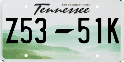TN license plate Z5351K