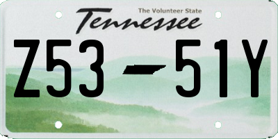 TN license plate Z5351Y