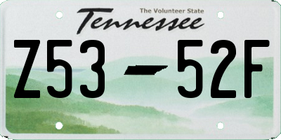 TN license plate Z5352F