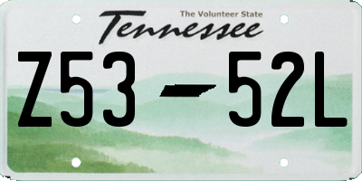 TN license plate Z5352L