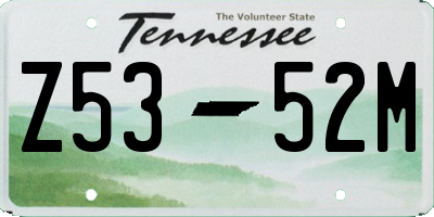 TN license plate Z5352M