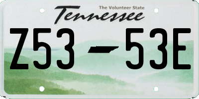TN license plate Z5353E