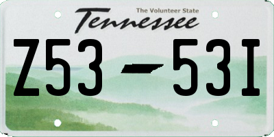 TN license plate Z5353I