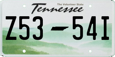 TN license plate Z5354I