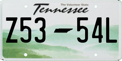 TN license plate Z5354L