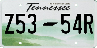 TN license plate Z5354R