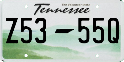 TN license plate Z5355Q