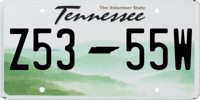 TN license plate Z5355W