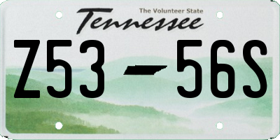 TN license plate Z5356S