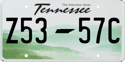 TN license plate Z5357C