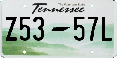 TN license plate Z5357L