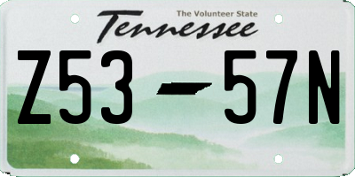 TN license plate Z5357N