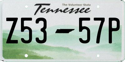 TN license plate Z5357P