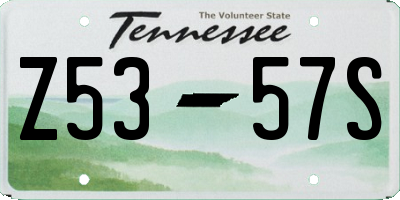TN license plate Z5357S