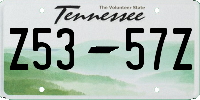 TN license plate Z5357Z