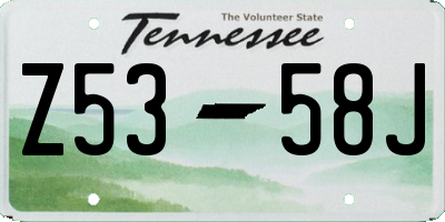 TN license plate Z5358J