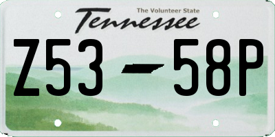 TN license plate Z5358P