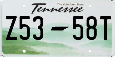 TN license plate Z5358T