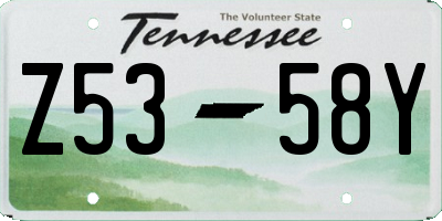 TN license plate Z5358Y
