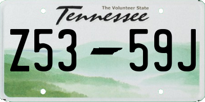 TN license plate Z5359J