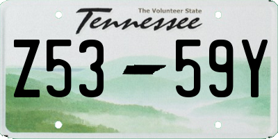 TN license plate Z5359Y
