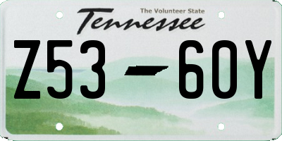 TN license plate Z5360Y