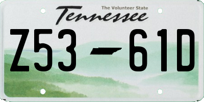 TN license plate Z5361D