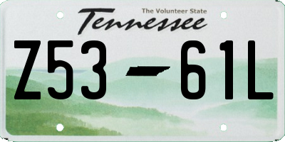 TN license plate Z5361L