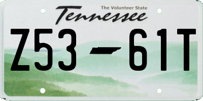 TN license plate Z5361T
